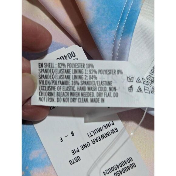 Forever 21 Women's Plus Size 3X One Piece Pastel Watercolor Swimsuit NWT - Picture 4 of 6